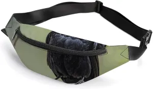 Black Crow Birds on A Branch Belt Bag with Adjustable Strap, Lightweight Travel Crossbody Bags, Hands-Free Mini Fanny Packs in Running Gym