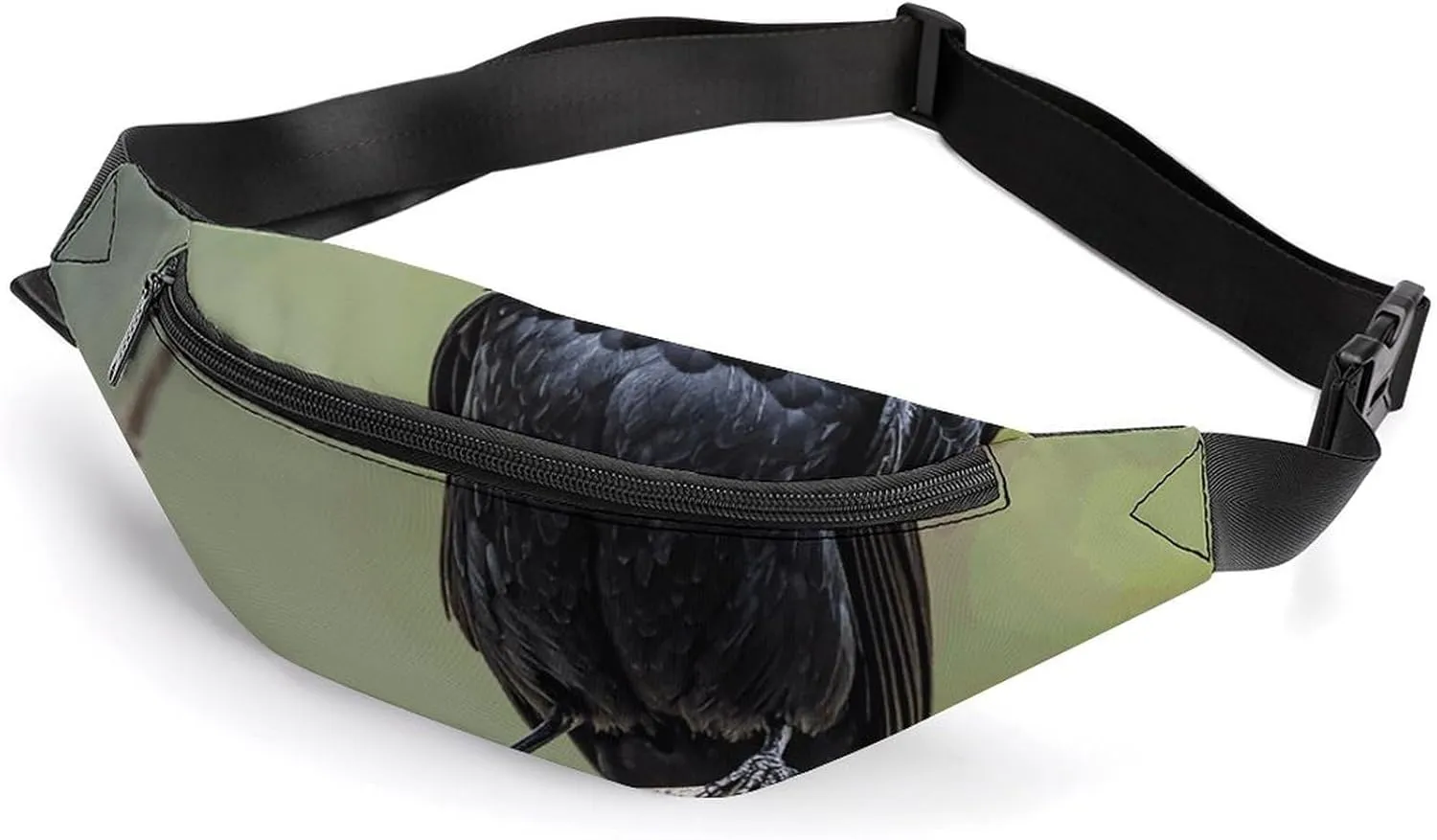 Black Crow Birds on A Branch Belt Bag with Adjustable Strap, Lightweight Travel Crossbody Bags, Hands-Free Mini Fanny Packs in Running Gym