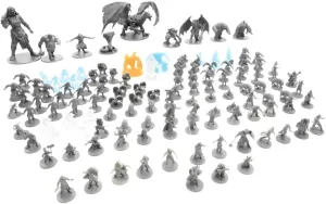 Blacklist Games Miniatures: Fantasy Series 1 Stretch Goals - 66 Styles - 10 Large Figures - 1 Giant 1 Dragon - 3 Colors - Highly Detailed (131 items)