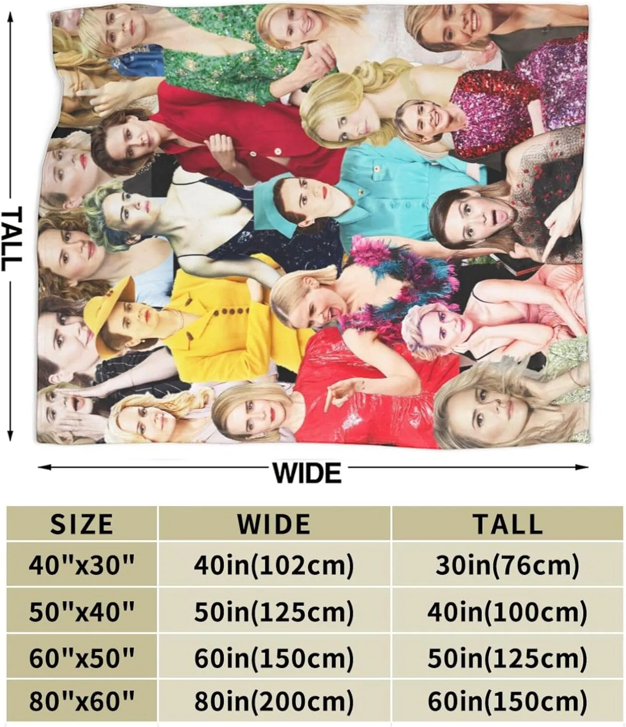 Blanket Sarah Paulson Soft and Comfortable Wool Fleece Throw Blankets for Sofa Office car Camping Yoga Travel Home Decoration Cozy Plush Beach Blanket Gift 50"x40"
