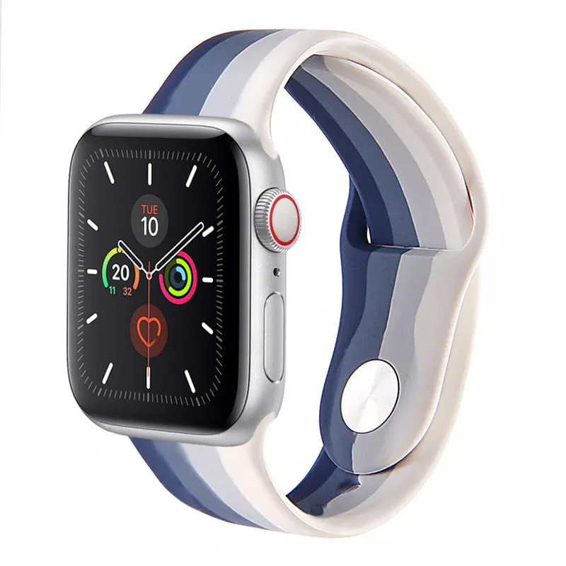 Blue Painted Stripes Sport Band for Apple Watch