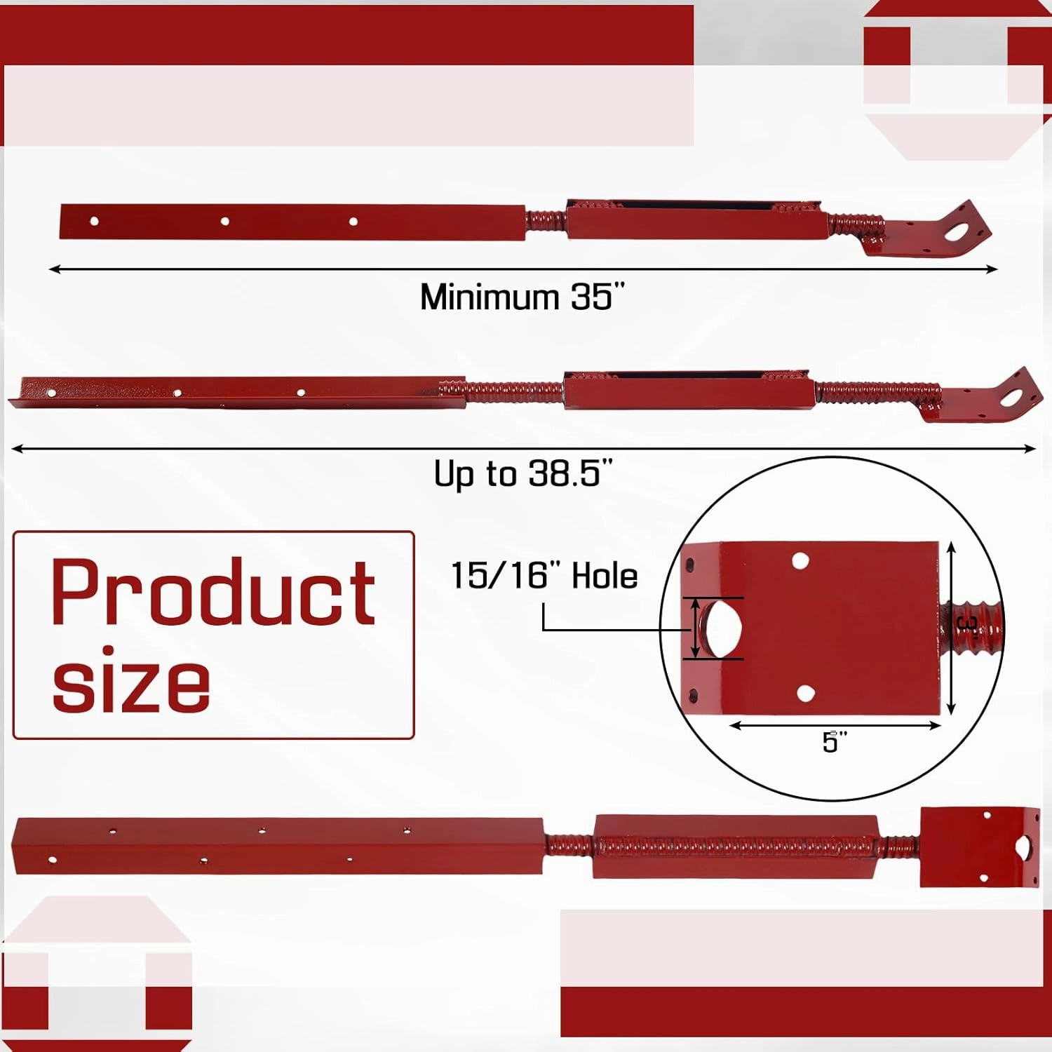 Blulu 6 Pcs Concrete Turnbuckle Form Aligner 35" - 38.5" Adjustable Length with 5" x 3" Bent Plate Adjustable Wall Brace Form Tube for Concrete Formwork Construction Engineering Tools