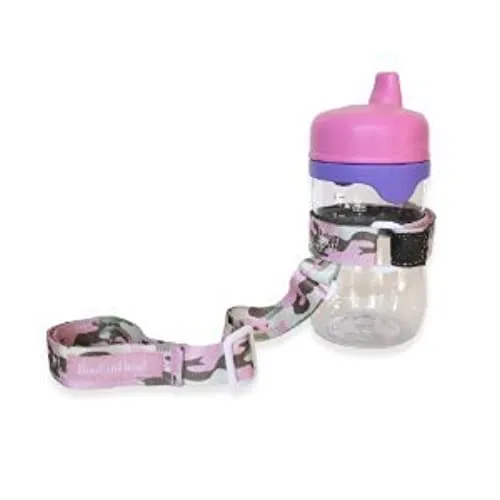 BooginHead - SippiGrip Sippy Cup and Bottle Holder, High Chair and Car Seat Universal Attachment Strap - Pink Camo, Camouflage