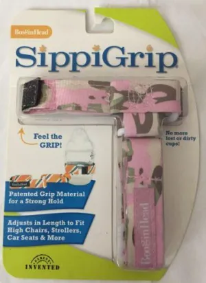 BooginHead - SippiGrip Sippy Cup and Bottle Holder, High Chair and Car Seat Universal Attachment Strap - Pink Camo, Camouflage