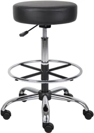 Boss Office Products Vinyl Medical/Drafting Stool, Black