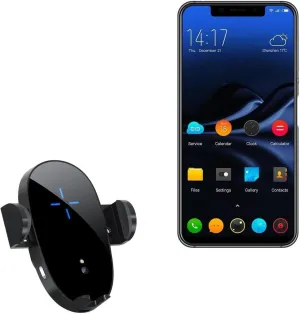 BoxWave Car Charger Compatible with Elephone S9 - Wireless Charging Auto Mount (15W), Qi Wireless Car Charger Stand Mount Air Vent - Black