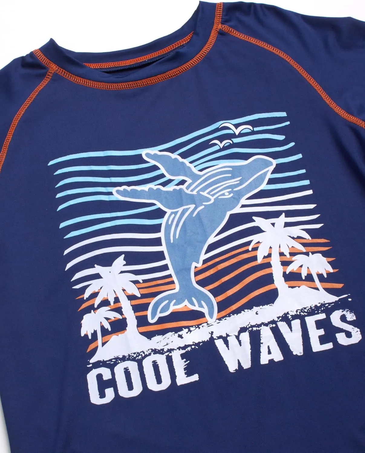 Boys Rash Guard Swimsuit Set - Kids Short Sleeve Bathing Suit Swimwear Sets (Sizes: 5-12)