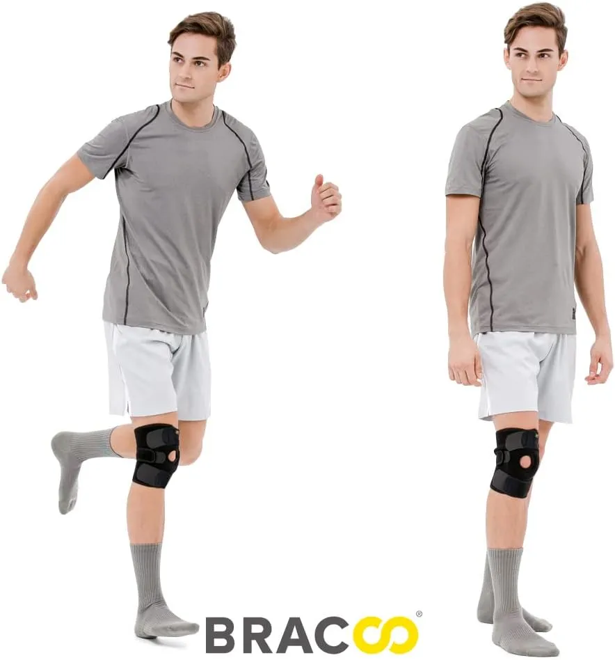 Bracoo Knee Support Brace for Men Women, Adjustable Compression Sleeve Wrap Patellar Pad Tendon - Arthritis Pain, meniscus tear, Injury Recovery, Running, Workout, KS10