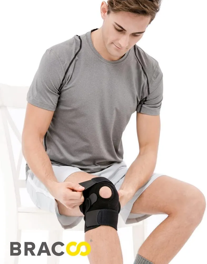 Bracoo Knee Support Brace for Men Women, Adjustable Compression Sleeve Wrap Patellar Pad Tendon - Arthritis Pain, meniscus tear, Injury Recovery, Running, Workout, KS10