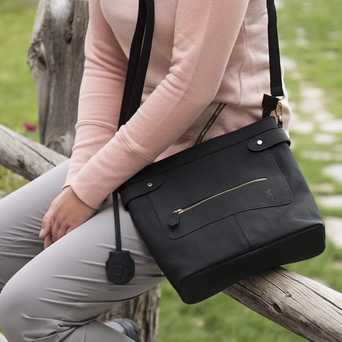 Browning Women's Concealed Carry Purse, Premium Holstered Handbag With Safety Locking Option
