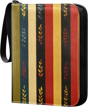Burbuja Colorful Stripes Card Binder, 4 Pockets Trading Card Binder, Portable Card Albums Fits 400 Cards with 50 Removable Sleeves for Sport Cards Game Cards