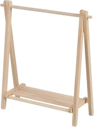 Cabilock Wooden Doll Dress Rack Clothes Hanger Mini Coat Hanger Dolls Clothing Rack Miniature Portable Stand for Clothes, Socks, Towels, Jewelry, and Decoration, 5.27 X 4.37 X 1.88 Inches