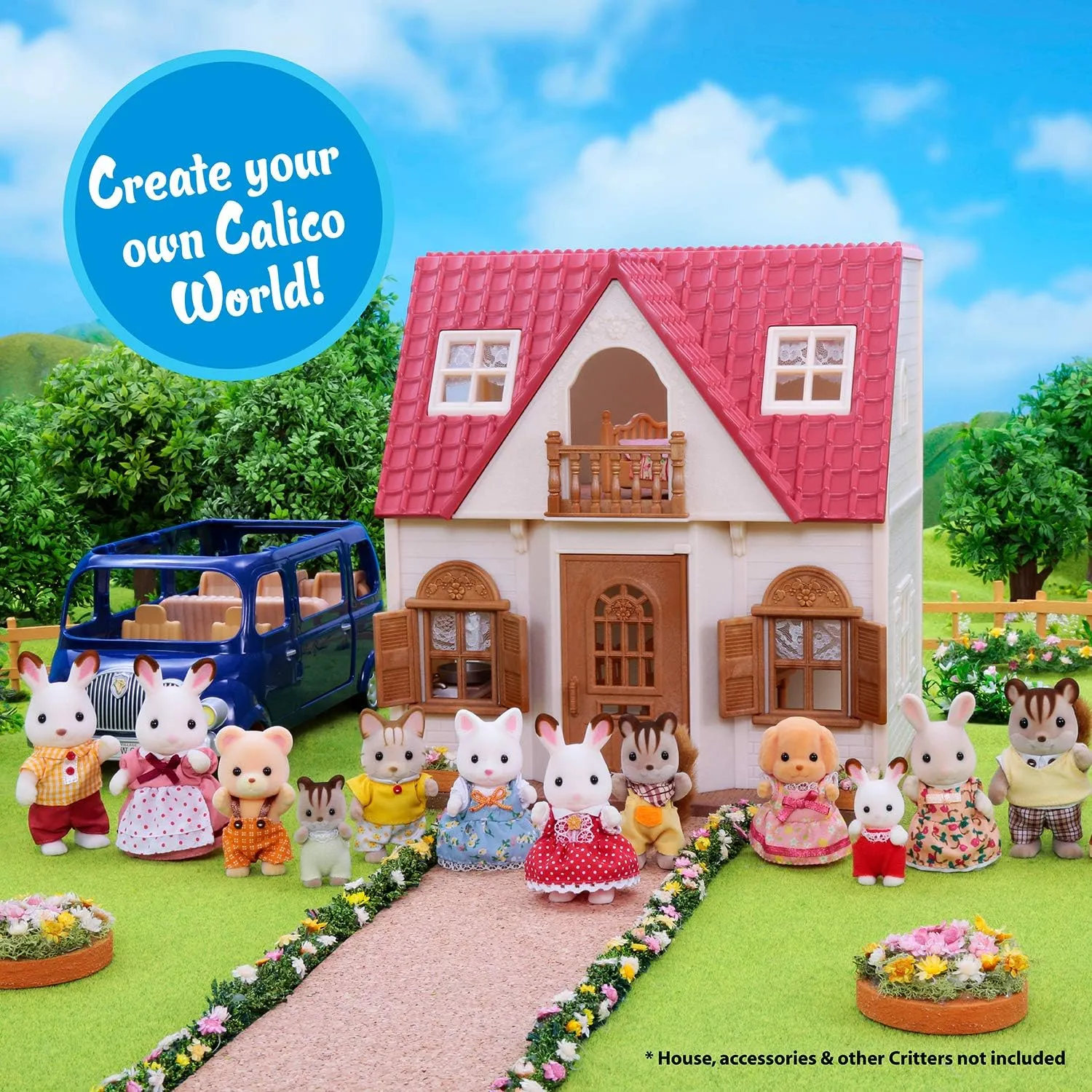 Calico Critters Persian Cat Family - Set of 4 Collectible Doll Figures for Children Ages 3 