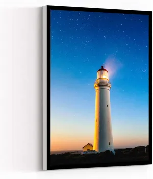 Canvas Wall Art Modern Art Painting Framed 16''x24'' Cape Nelson Lighthouse Artwork Wall Art for Living Room Bedroom Bathroom Room Office Decor