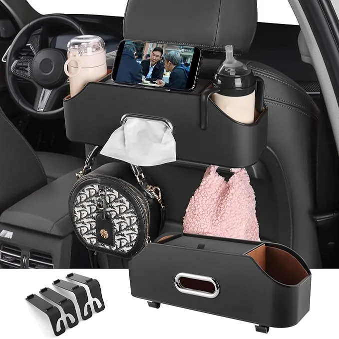 Car Back Seat Storage Organizer with Cell Phone Stand