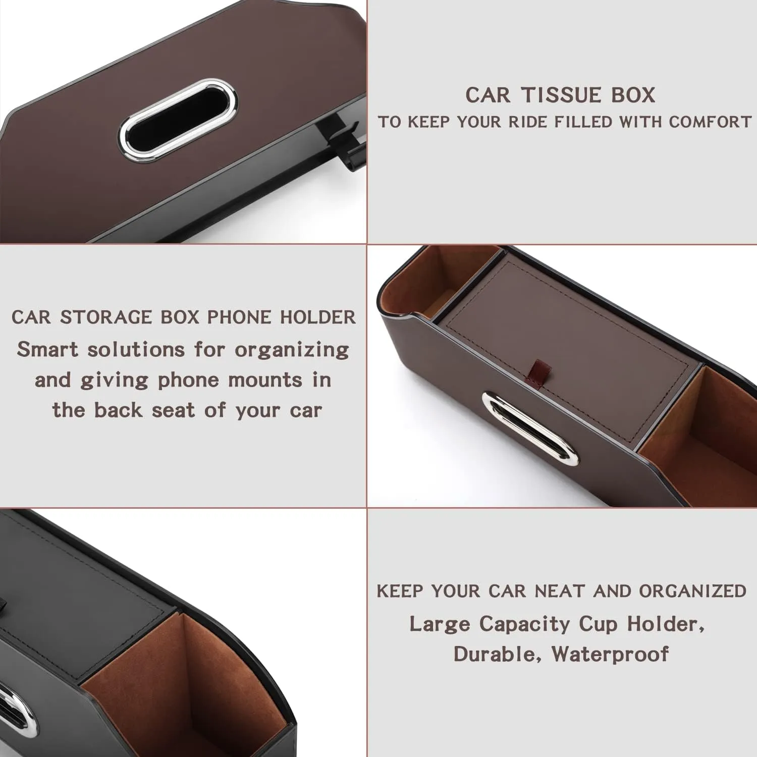 Car Back Seat Storage Organizer with Cell Phone Stand