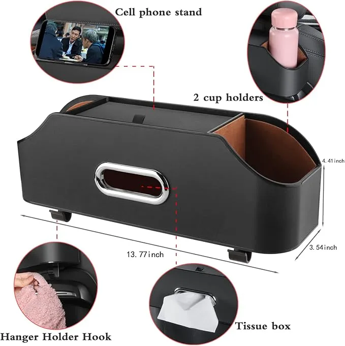 Car Back Seat Storage Organizer with Cell Phone Stand