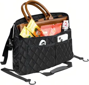 Car Handbag Holder Between Seat Durable Leather Seat Back Organizer Pet & Kids Driver Storage Netting Pouch Driver Storage Netting Pouch (Upgraded Black B)