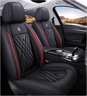 Car Seat Covers Full Set for Ligier JS50 2000-2024, Leather Seat Covers,Leather Seat Covers Full Set,5 Seats Automotive Vehicle Cushion Waterproof(B)