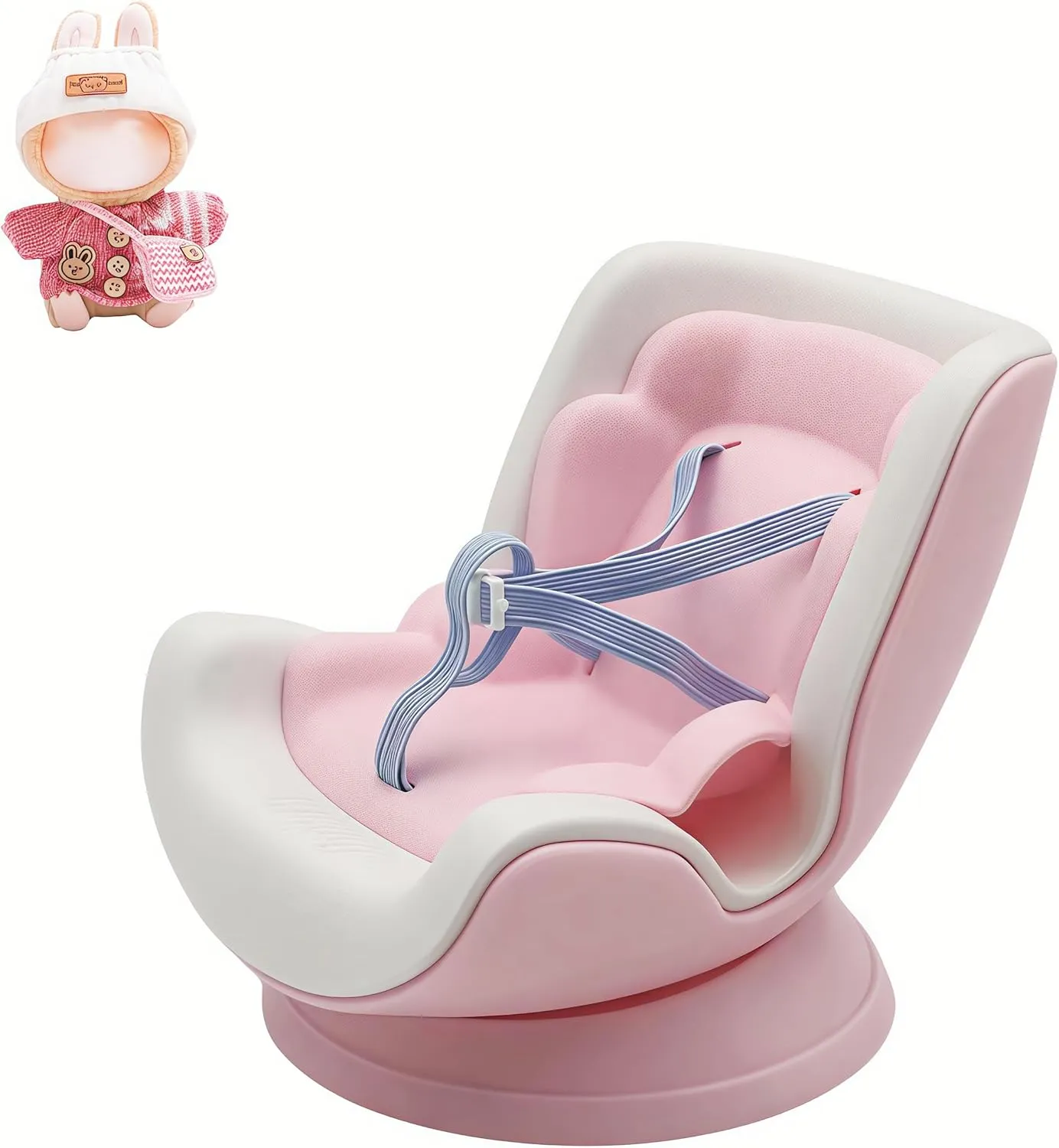 Car Seat for Labubu 17cm Doll, Car Seat Vent Clip for Dolls, Cute and Functional for Labubu Desktop Display Car Decoration for Labubu Fans Collectors (Aa)