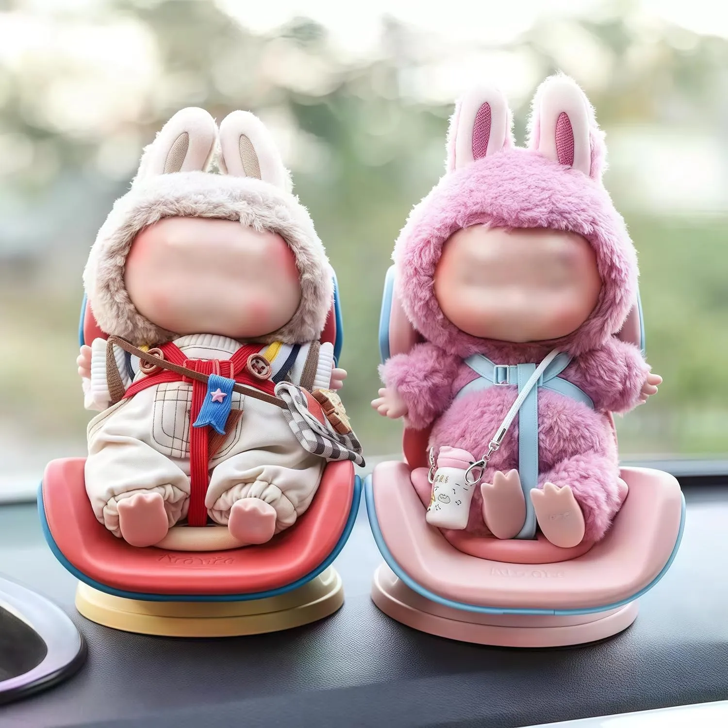 Car Seat for Labubu 17cm Doll, Car Seat Vent Clip for Dolls, Cute and Functional for Labubu Desktop Display Car Decoration for Labubu Fans Collectors (Aa)
