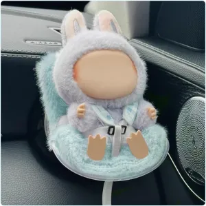 Car Seat for Plush Doll Air Vent Sofa for 3.9-6.7" Plush Dolls Upgraded Shoulder Straps Creative Toy Chair with Supporter Leg for Desktop Display Portable Auto Decoration Blue