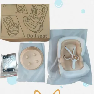 Car Seat Protector for 17cm Doll, Desktop Ornament Set with Accessories,Air Vent Stuffed Toy Carseat, Perfect for Car Decoration and Display,Suitable for 17cm Dolls (Black 2)