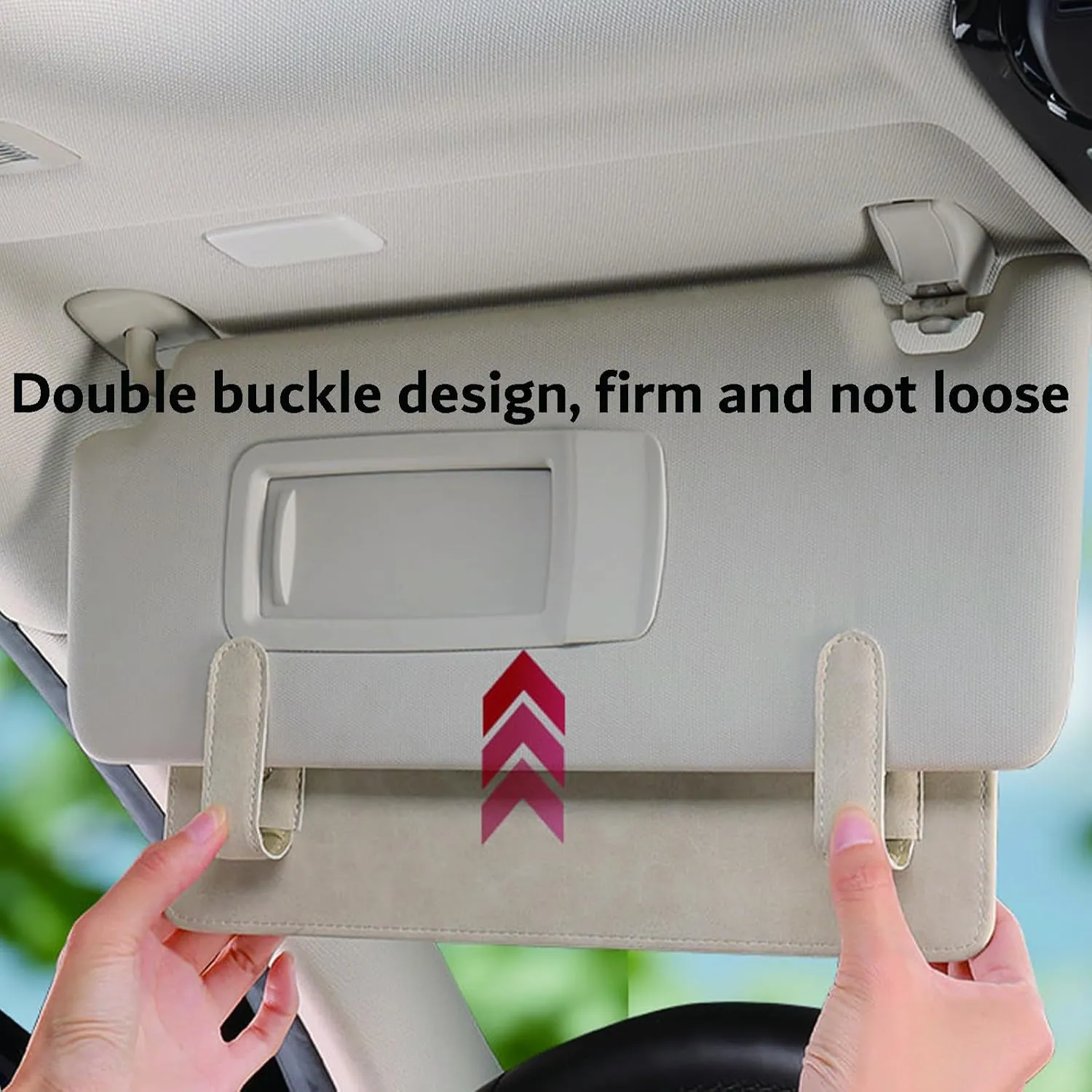 Car Sun Visor Extender for Audi Q7 4L Facelift SUV 5-7 Seats 2009-2015 UV Protection Anti-Glare Sun Blocker,Adjustable Stable Car Sun Visor Extension Clip,Beige-with Storage Bag
