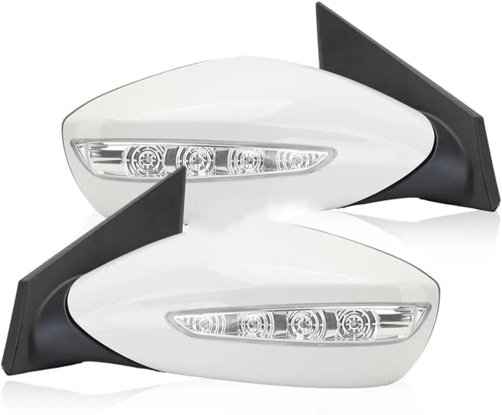 Car Wing Mirror Unit Car Door Wing Side Rearview Mirror For Hyundai For Sonata 2011 2012 2013 2014 Rear View Mirrors Turn Signal Lights 5PIN Assembly Full Door Wing Mirror(1 pair 5pins White)