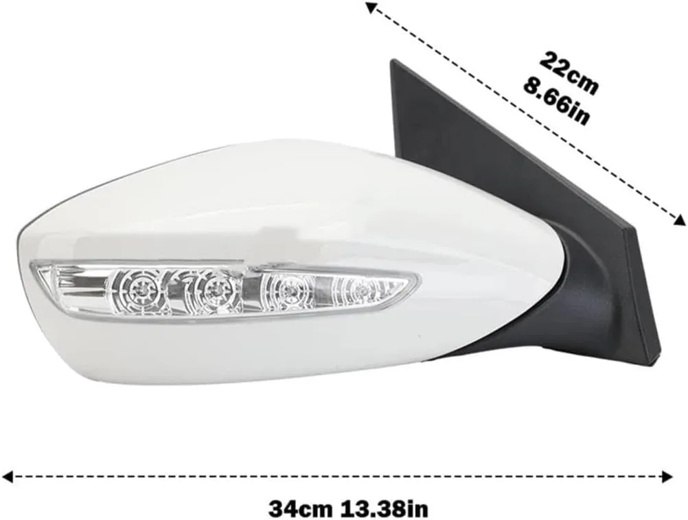 Car Wing Mirror Unit Car Door Wing Side Rearview Mirror For Hyundai For Sonata 2011 2012 2013 2014 Rear View Mirrors Turn Signal Lights 5PIN Assembly Full Door Wing Mirror(1 pair 5pins White)