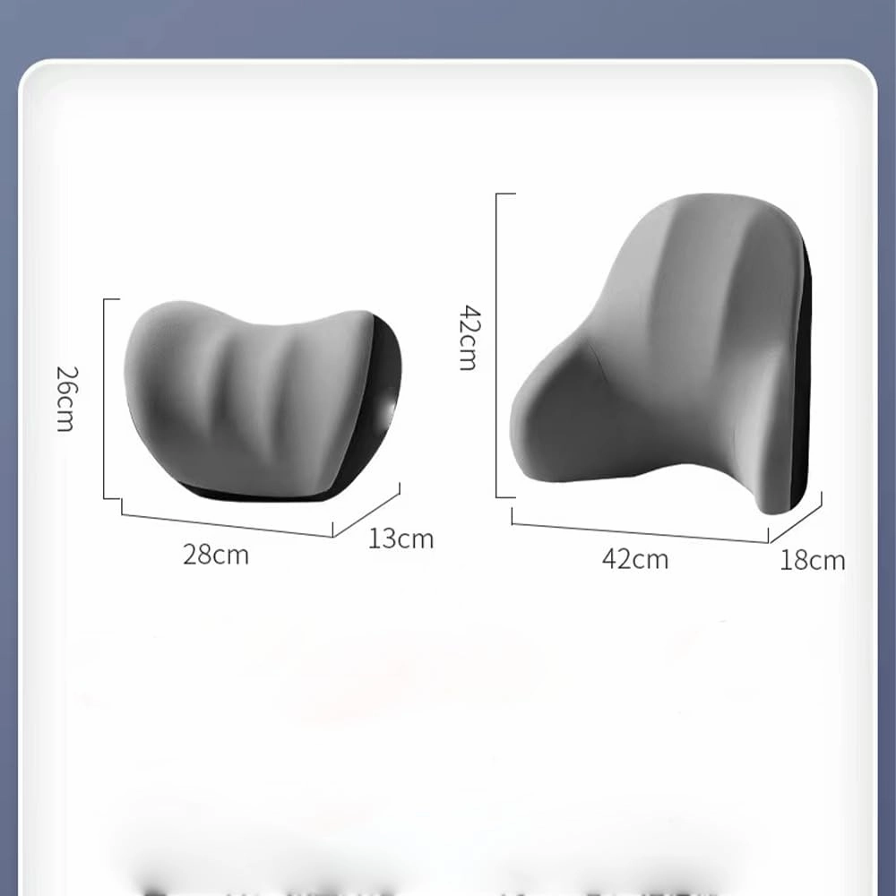 Car Neck Pillow Lumbar Support for Suzuki Vitra 2014-2019 Firm Comfortable Adjustable Removable Breathable Soft Memory Foam Relieve Body Pain,Grey-C