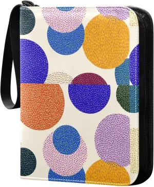 card album holder with double sided removable sleeves for Boys&Girls Toys colletctor Round Dots Colorful Cute