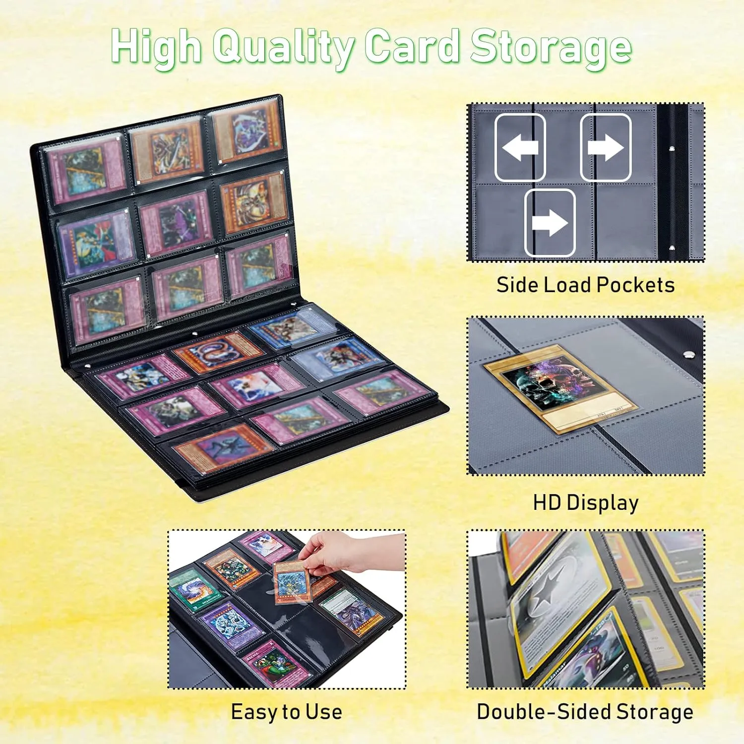 Card Binder 9 Pocket Trading Card Album Folder 720 Side Loading Pocket Binder Baseball Card Binder with Colorful Horse Pattern Design Card Binder for Game Cards & Sports Cards