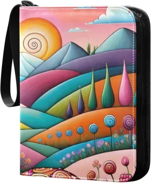Card Binder Sports Card Binder Trading Card binder 4 Card Binder for Game Cards Sports Cards Photos Colorful House