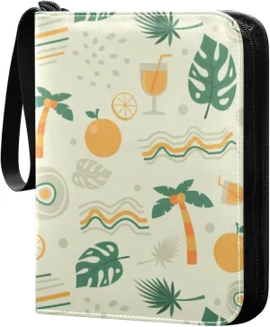 Card Binder Sports Card Binder Trading Card binder 4 Card Binder for Game Cards Sports Cards Photos Colorful Summer Beach Green