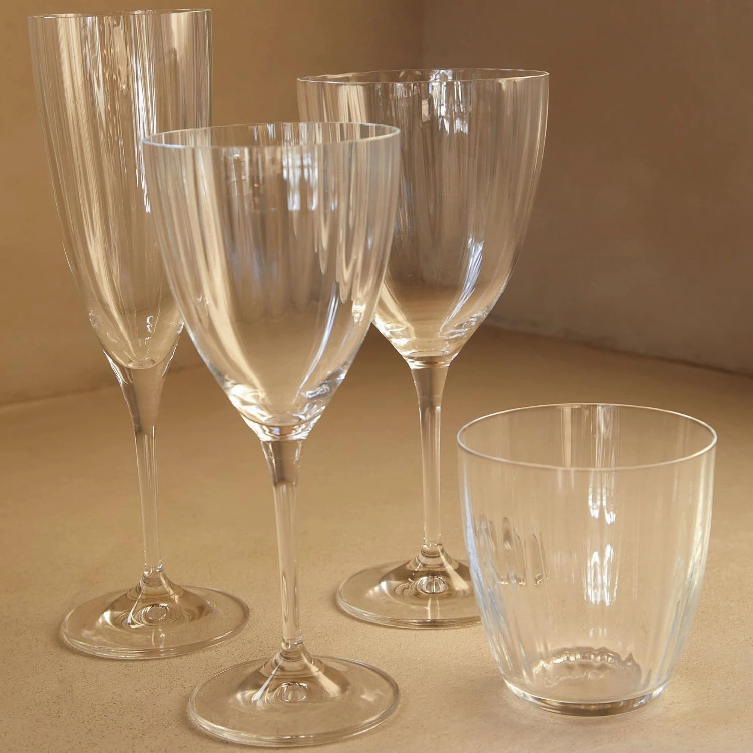 Casafina Glassware 14 oz. Set of 6 Water Glasses - Sensa Collection, Clear | Microwave & Dishwasher Safe Dinnerware | Food Safe Glazing | Restaurant Quality Drinkware