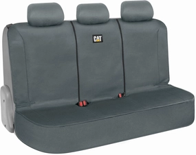 Cat Flexfit Gray Rear Seat Cover for Car - Durable Canvas Material Back Car Seat Covers 60/40 Split Bench Protector – Back Seat Cover for Truck & SUV Back Seat Protector Interior Car Accessories