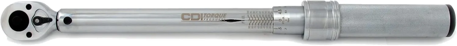 CDI 1501MRMH Dual Scale Micrometer Adjustable Click Style Torque Wrench with Metal Handle - 1/4-Inch Drive - 20 to 150 in. lbs. Torque Range