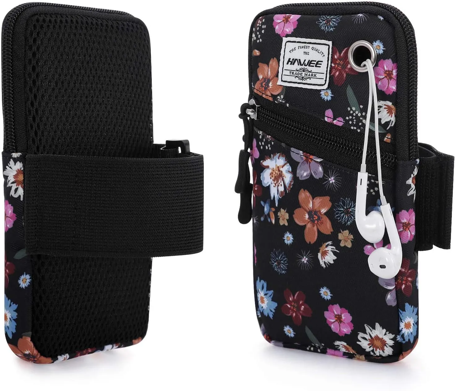 Cell Phone Arm Bands Bag for Women Sports Running Pouch Hold Smartphone 6.28 Inches Full-Screen, Colorful Flower