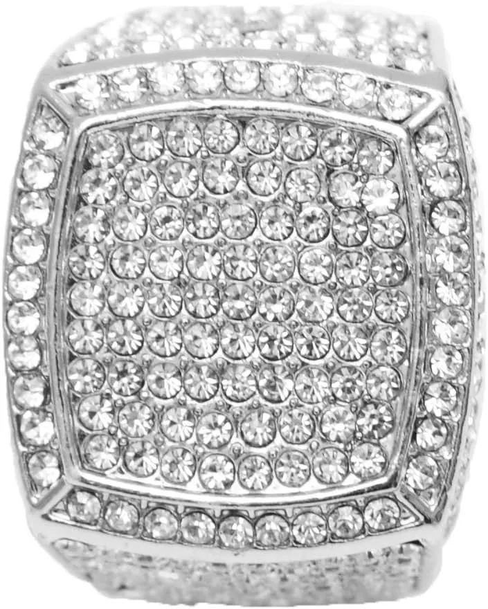 Charles Raymond Bling-ed Out 3 or 2 Row Tennis Men's or Miami Cuban Bracelet - Your Choice!! with Hip Hop Roman Numeral Dial Watch and Bling Ring - L0503