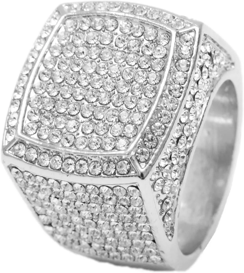 Charles Raymond Bling-ed Out 3 or 2 Row Tennis Men's or Miami Cuban Bracelet - Your Choice!! with Hip Hop Roman Numeral Dial Watch and Bling Ring - L0503