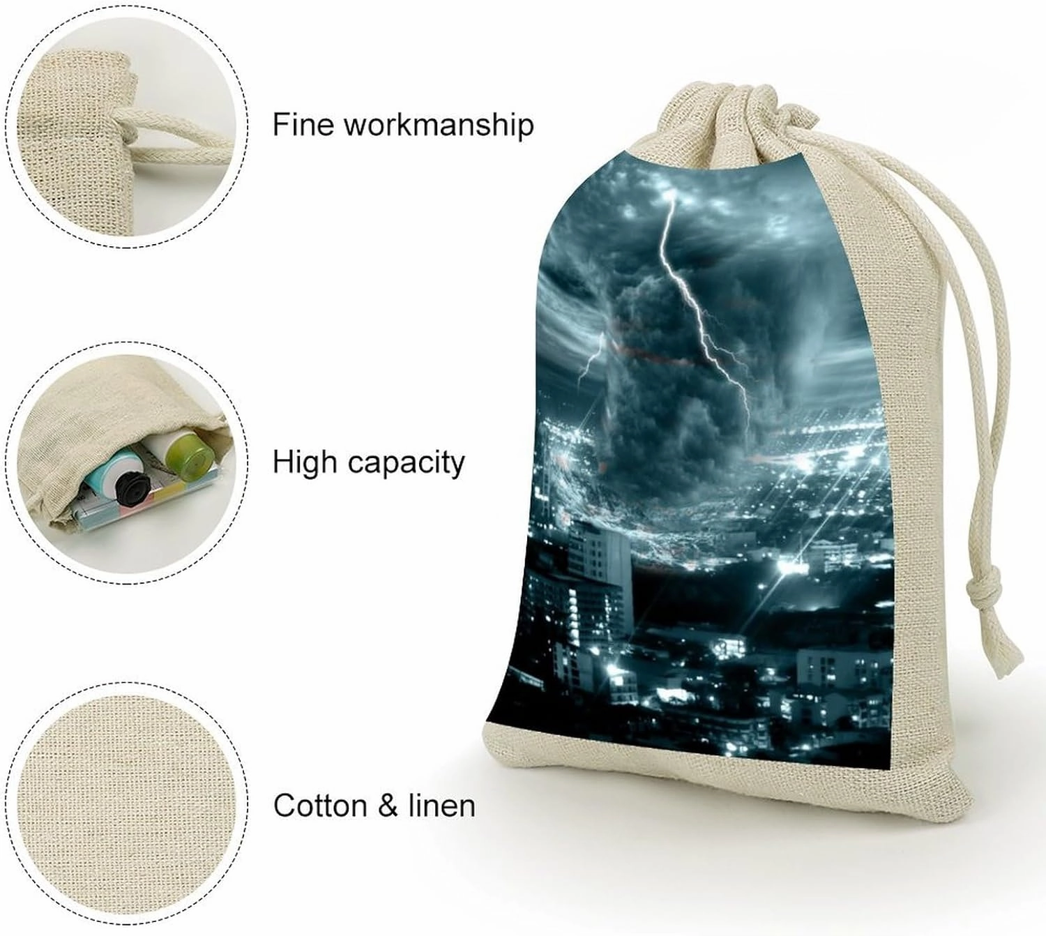 Chicago City Tornado Storm Weather Pattern Lightweight And Compact Small Bundle Pocket