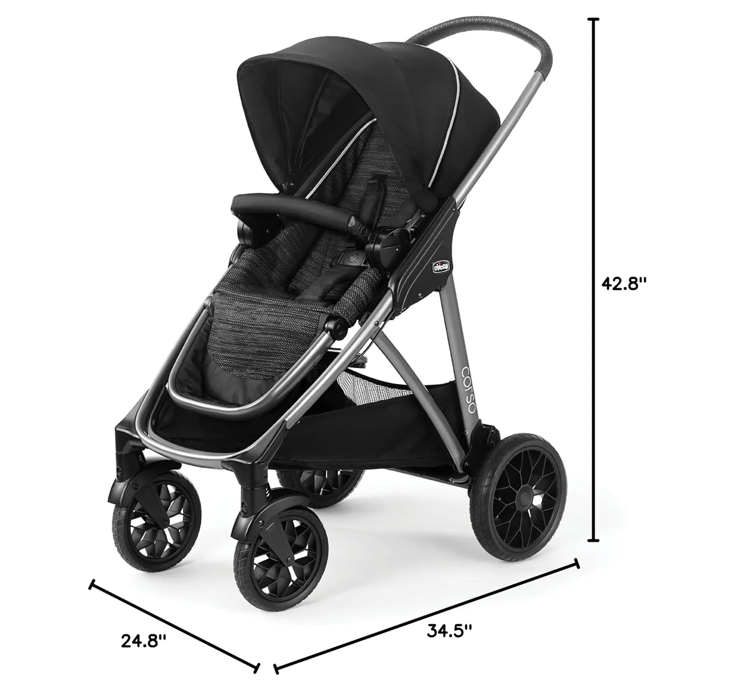 Chicco Corso Modular Quick-Fold Stroller - Staccato | Black