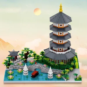 Chinese Architecture Building Blocks Set, 3970 Pieces West Lake Building Set, Creative Mini Nano Blocks Architecture Model for Kids and Adults
