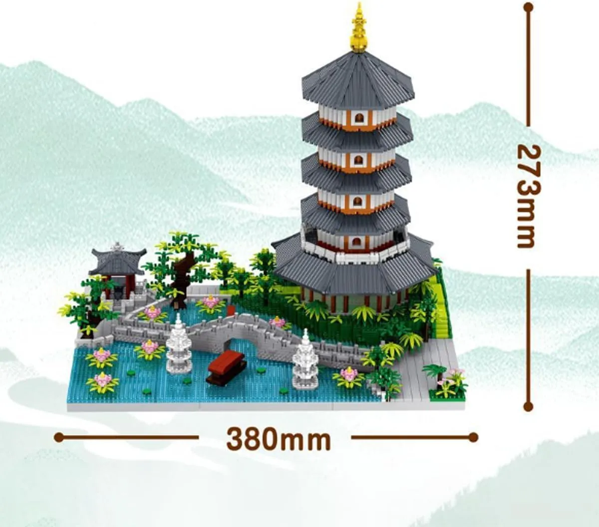 Chinese Architecture Building Blocks Set, 3970 Pieces West Lake Building Set, Creative Mini Nano Blocks Architecture Model for Kids and Adults