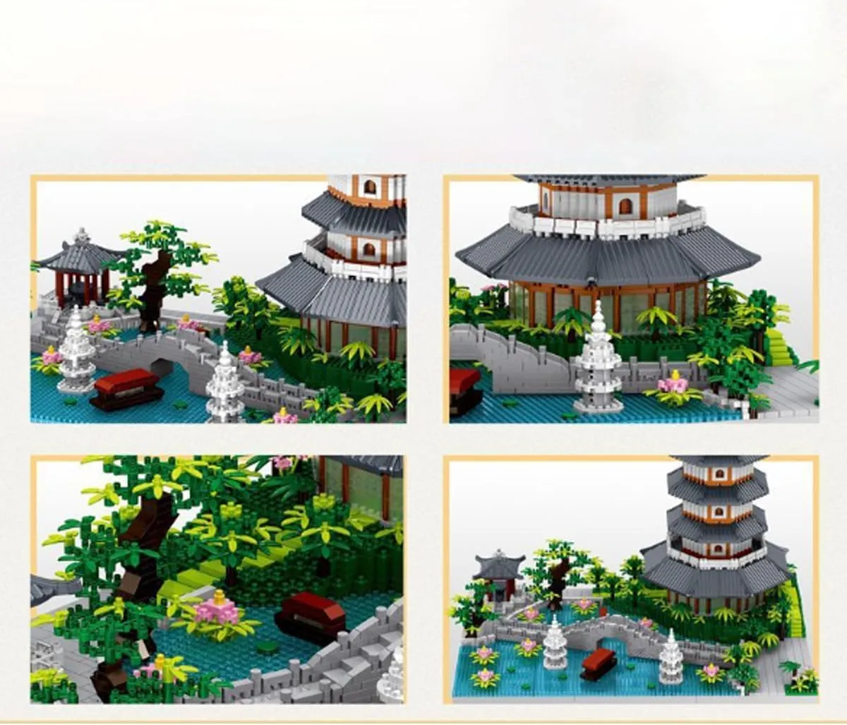 Chinese Architecture Building Blocks Set, 3970 Pieces West Lake Building Set, Creative Mini Nano Blocks Architecture Model for Kids and Adults