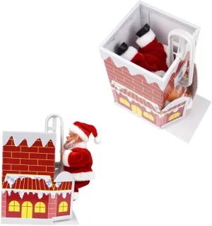 Christmas Santa Claus Doll Music Electric Toy Climbing Chimney Santa Legs for Chimney