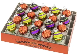 Christopher Radko Shiny Brite Halloween 20 Ct Pumpkins N Rounds