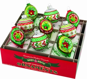 Christopher Radko Holiday Rounds & Reflector Tulips Set of 9