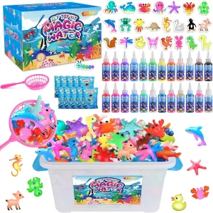 CINDYNAL Magic Water Elf Toy Kit, Aqua Fairy Water Gel Kit, with 24 Magic Gels and 24 Shape Molds, Arts & Crafts DIY STEM Suitable for Children 3 4 5 6 7 Year Old
